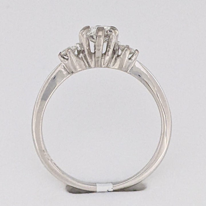 14K WHITE .53 CARAT TOTAL WEIGHT VS2 I DIAMOND ROUND (3) ESTATE TRINITY RING 2.4 GRAMS