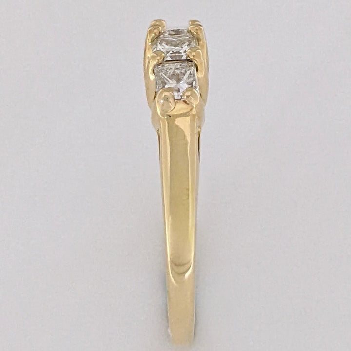 14K .97 CARAT TOTAL WEIGHT VS2 H-I DIAMOND PRINCESS CUT (5) ESTATE BAND 3.4 GRAMS