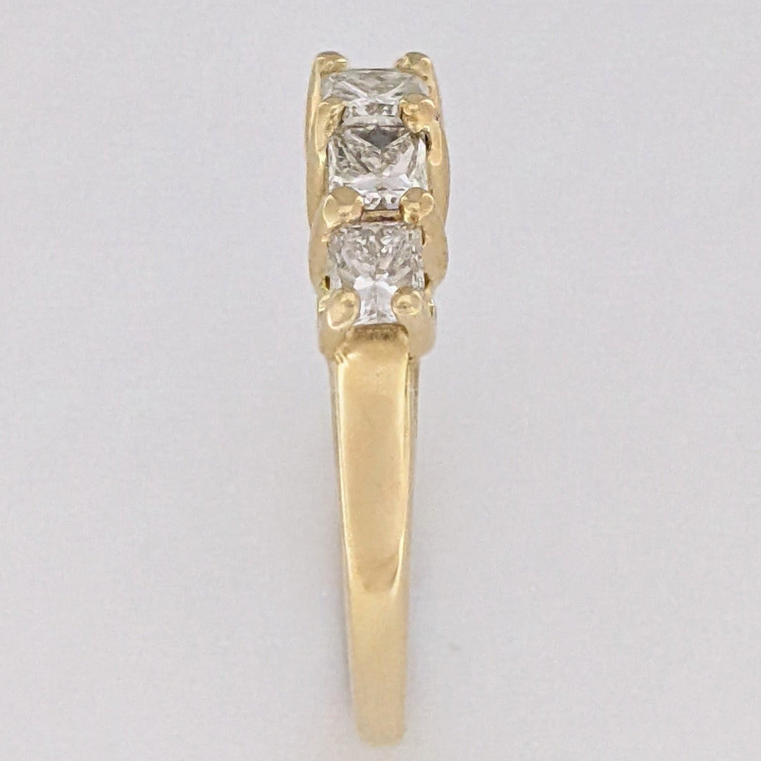 14K .97 CARAT TOTAL WEIGHT VS2 H-I DIAMOND PRINCESS CUT (5) ESTATE BAND 3.4 GRAMS