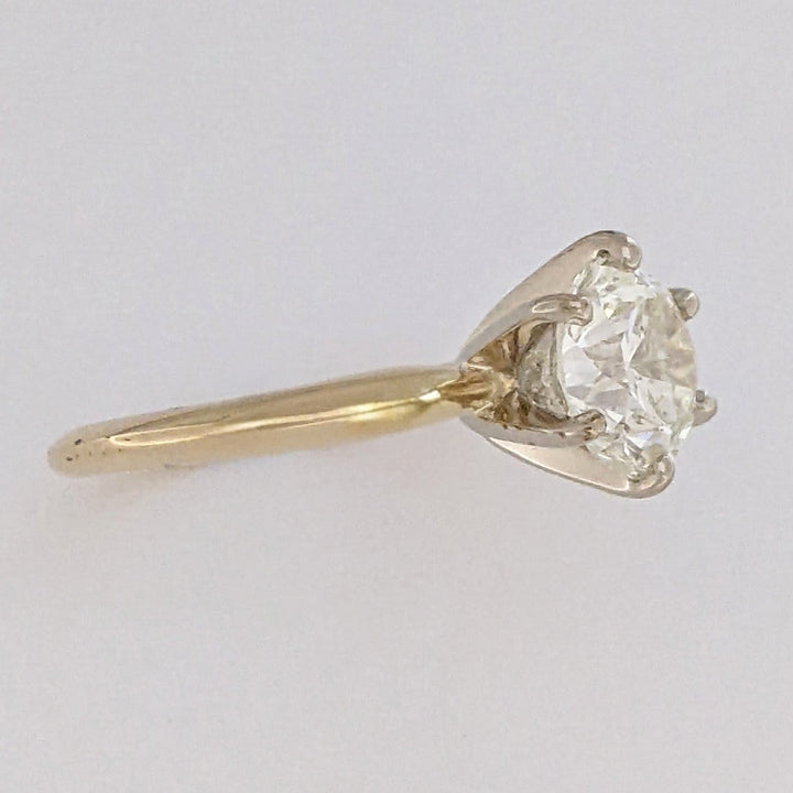 14K 2.00 CARAT TOTAL SI2 K DIAMOND ROUND ESTATE SOLITAIRE RING 3.4 GRAMS
