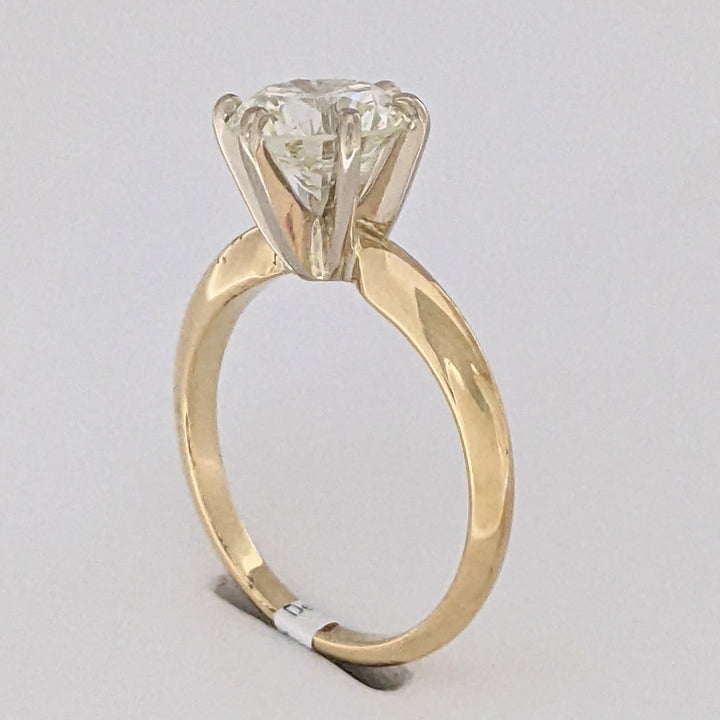 14K 2.00 CARAT TOTAL SI2 K DIAMOND ROUND ESTATE SOLITAIRE RING 3.4 GRAMS
