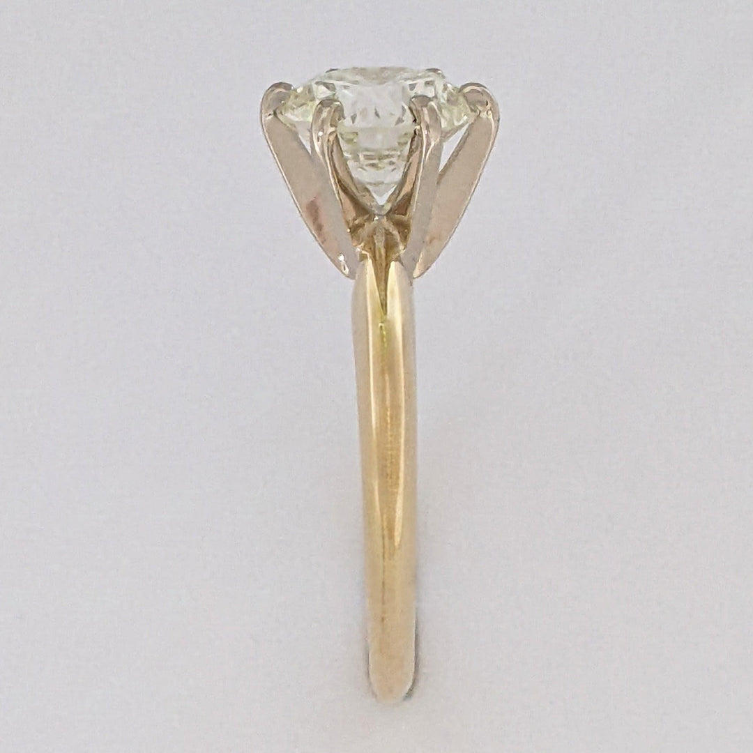14K 2.00 CARAT TOTAL SI2 K DIAMOND ROUND ESTATE SOLITAIRE RING 3.4 GRAMS
