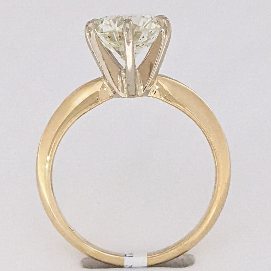 14K 2.00 CARAT TOTAL SI2 K DIAMOND ROUND ESTATE SOLITAIRE RING 3.4 GRAMS