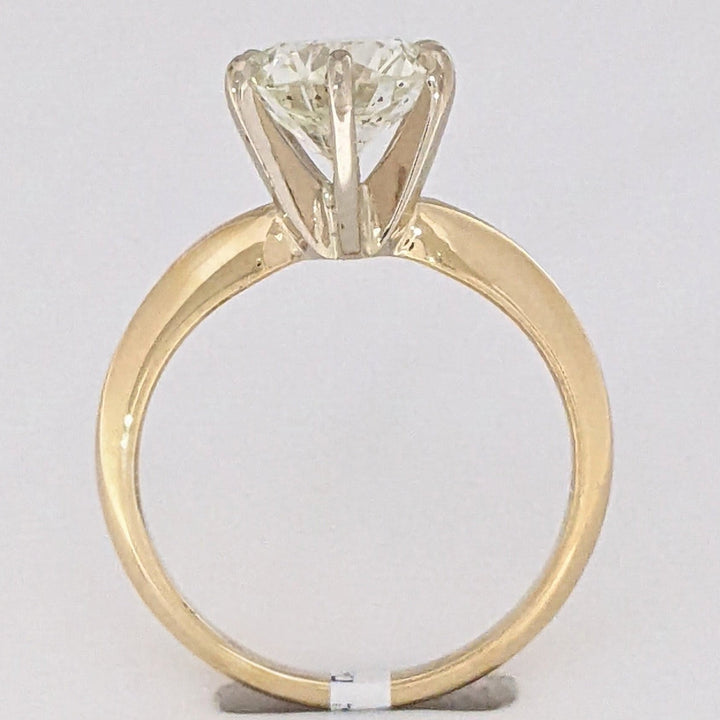 14K 2.00 CARAT TOTAL SI2 K DIAMOND ROUND ESTATE SOLITAIRE RING 3.4 GRAMS