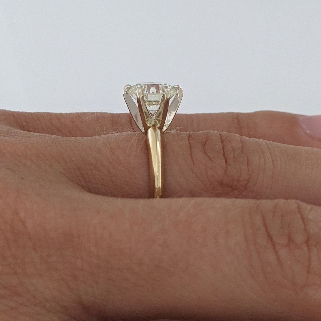 14K 2.00 CARAT TOTAL SI2 K DIAMOND ROUND ESTATE SOLITAIRE RING 3.4 GRAMS
