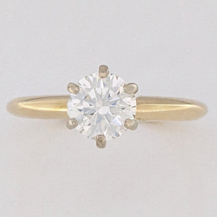 14K .78 CARAT TOTAL VS2 I DIAMOND ROUND ESTATE SOLITAIRE RING 2.6 GRAMS