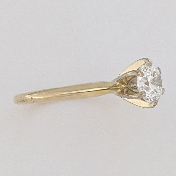 14K .78 CARAT TOTAL VS2 I DIAMOND ROUND ESTATE SOLITAIRE RING 2.6 GRAMS