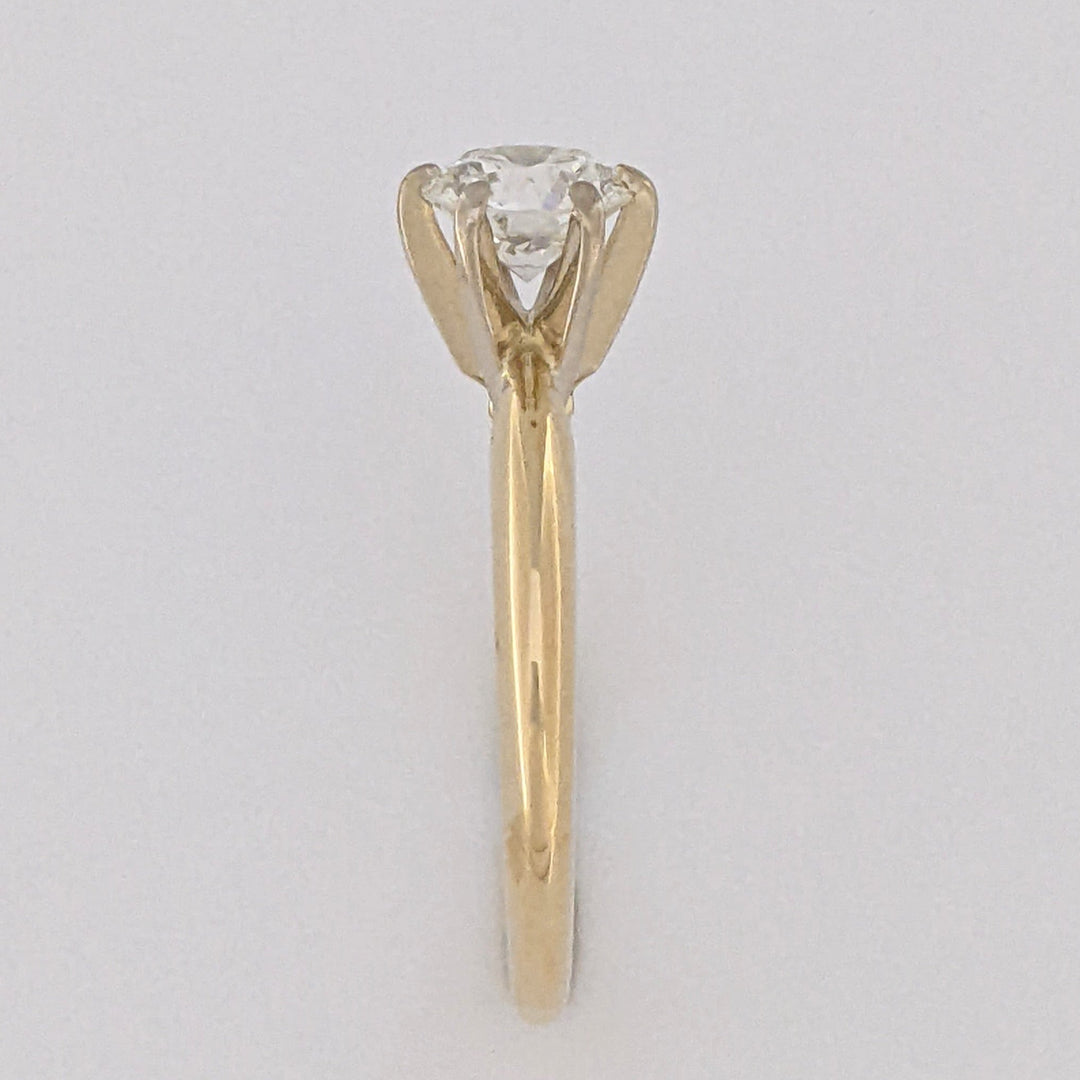 14K .78 CARAT TOTAL VS2 I DIAMOND ROUND ESTATE SOLITAIRE RING 2.6 GRAMS