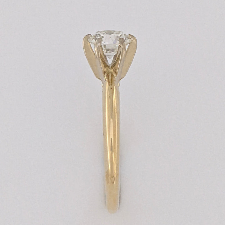 14K .78 CARAT TOTAL VS2 I DIAMOND ROUND ESTATE SOLITAIRE RING 2.6 GRAMS