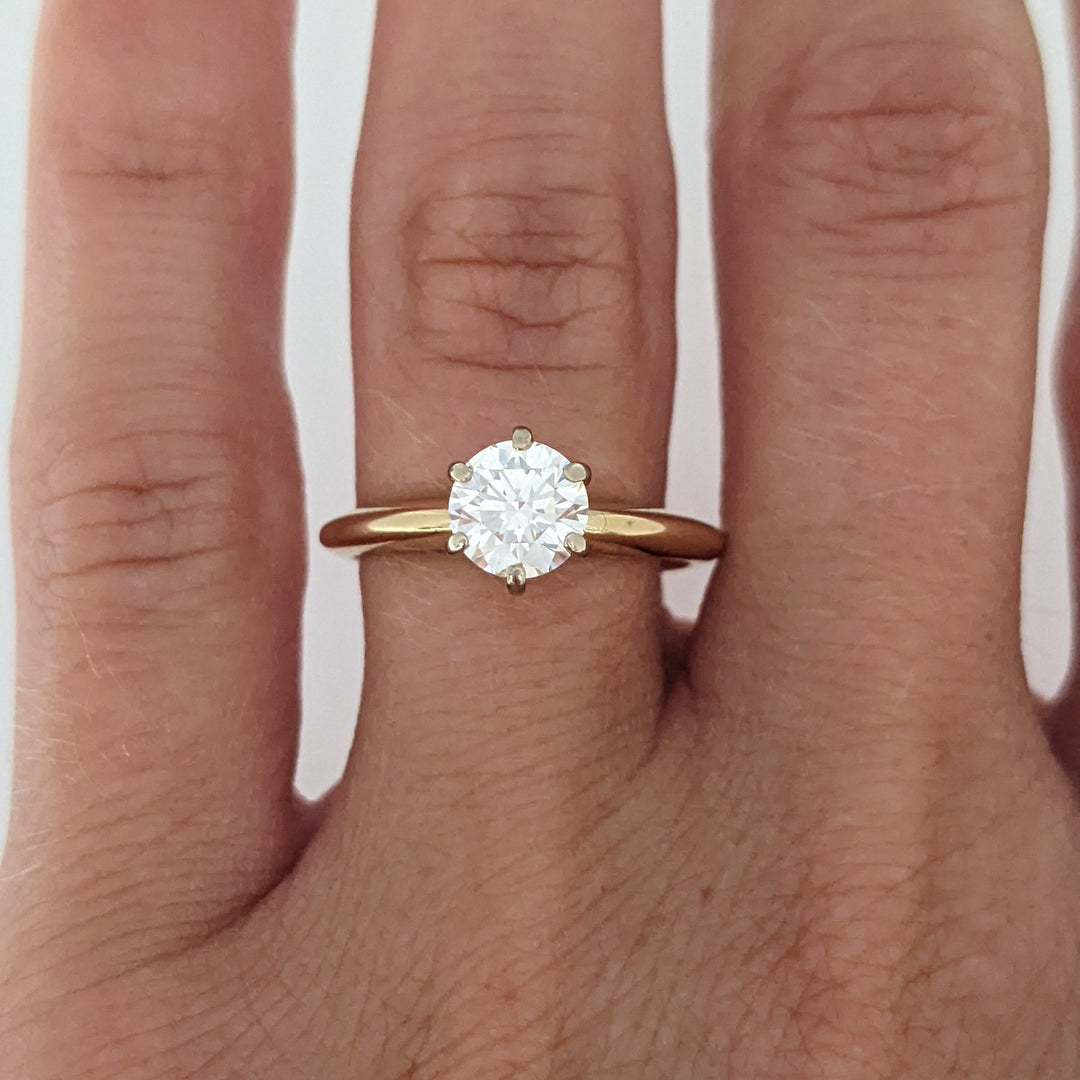 14K .78 CARAT TOTAL VS2 I DIAMOND ROUND ESTATE SOLITAIRE RING 2.6 GRAMS