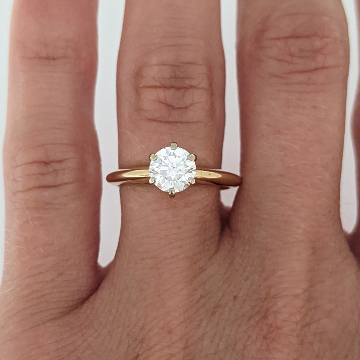 14K .78 CARAT TOTAL VS2 I DIAMOND ROUND ESTATE SOLITAIRE RING 2.6 GRAMS