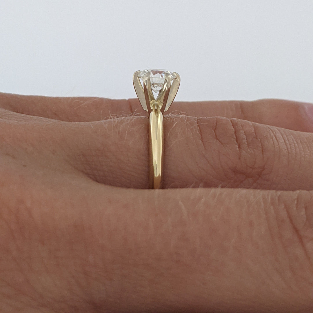 14K .78 CARAT TOTAL VS2 I DIAMOND ROUND ESTATE SOLITAIRE RING 2.6 GRAMS