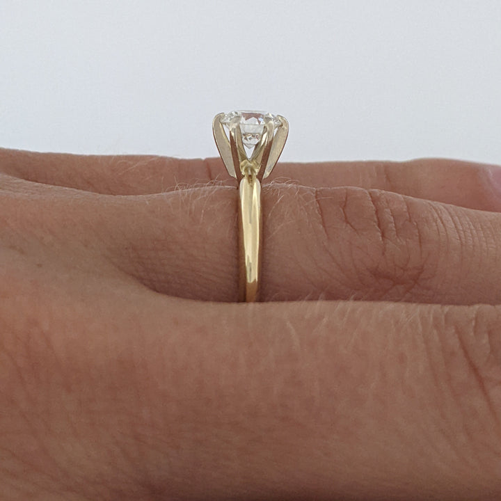 14K .78 CARAT TOTAL VS2 I DIAMOND ROUND ESTATE SOLITAIRE RING 2.6 GRAMS