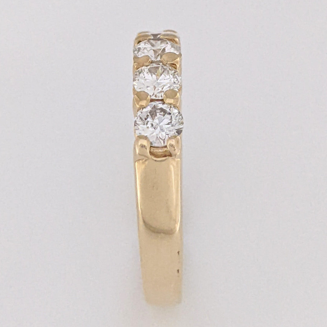 14K 1.00 CARAT TOTAL WEIGHT I1 J DIAMOND ROUND (5) ESTATE PRONG BAND 4.6 GRAMS
