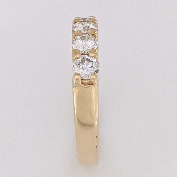 14K 1.00 CARAT TOTAL WEIGHT I1 J DIAMOND ROUND (5) ESTATE PRONG BAND 4.6 GRAMS