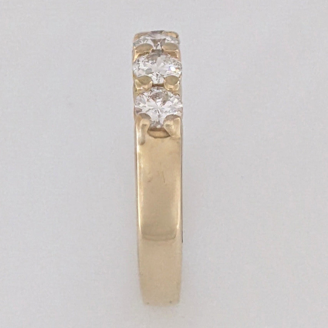 14K 1.00 CARAT TOTAL WEIGHT I1 J DIAMOND ROUND (5) ESTATE PRONG BAND 4.6 GRAMS