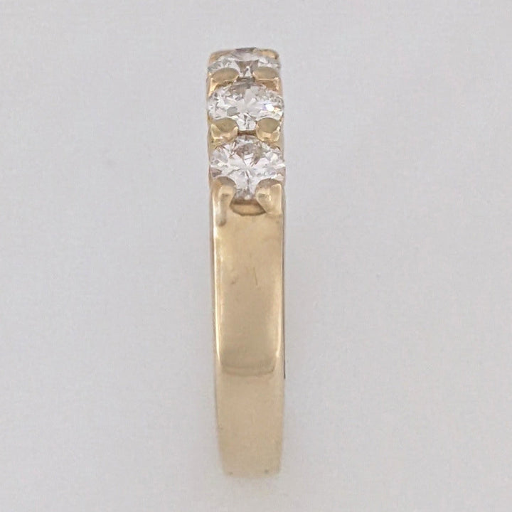 14K 1.00 CARAT TOTAL WEIGHT I1 J DIAMOND ROUND (5) ESTATE PRONG BAND 4.6 GRAMS