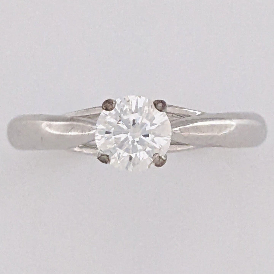 18K WHITE .53 CARAT TOTAL SI2 H DIAMOND ROUND ESTATE SOLITAIRE RING 3.3 GRAMS