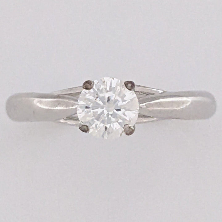 18K WHITE .53 CARAT TOTAL SI2 H DIAMOND ROUND ESTATE SOLITAIRE RING 3.3 GRAMS
