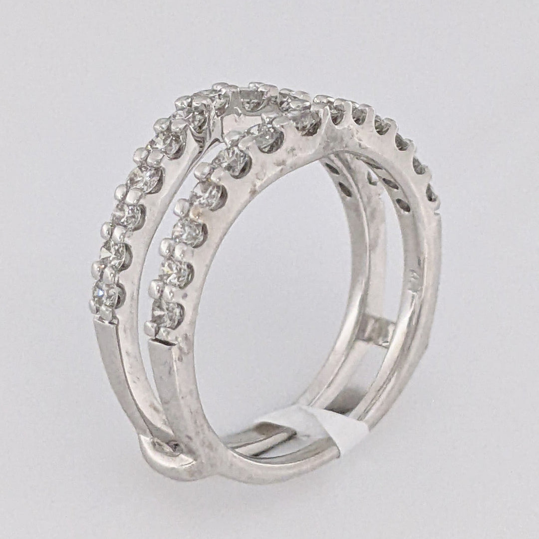 14K WHITE .93 CARAT TOTAL WEIGHT SI2 I DIAMOND ROUND (26) ESTATE RING JACKET 4.4 GRAMS