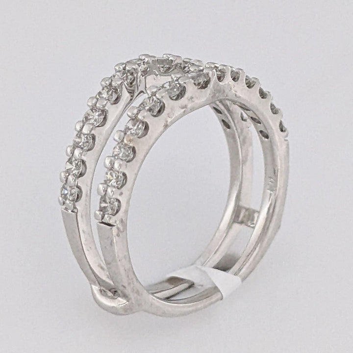 14K WHITE .93 CARAT TOTAL WEIGHT SI2 I DIAMOND ROUND (26) ESTATE RING JACKET 4.4 GRAMS