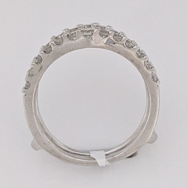 14K WHITE .93 CARAT TOTAL WEIGHT SI2 I DIAMOND ROUND (26) ESTATE RING JACKET 4.4 GRAMS