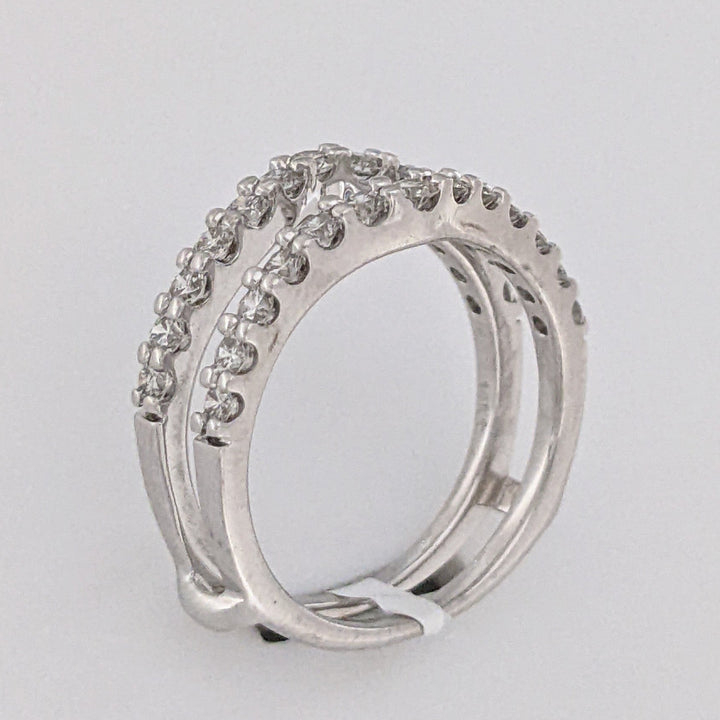 14K WHITE .93 CARAT TOTAL WEIGHT SI2 I DIAMOND ROUND (26) ESTATE RING JACKET 4.4 GRAMS