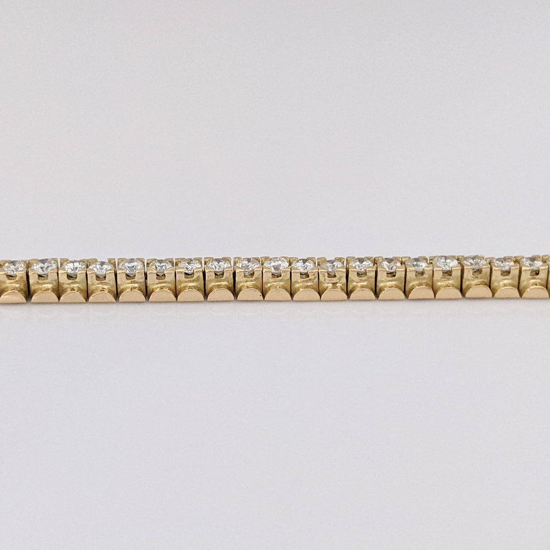 14K 2.50 CARAT TOTAL WEIGHT I1 H-I DIAMOND ROUND ESTATE BRACELET 13.7 GRAMS