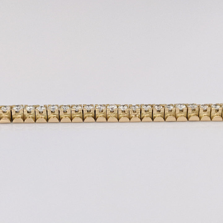 14K 2.50 CARAT TOTAL WEIGHT I1 H-I DIAMOND ROUND ESTATE BRACELET 13.7 GRAMS