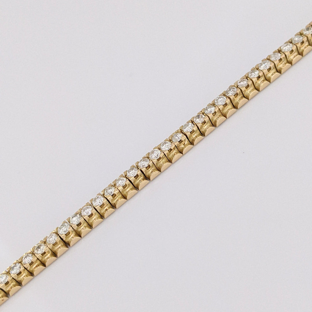 14K 2.50 CARAT TOTAL WEIGHT I1 H-I DIAMOND ROUND ESTATE BRACELET 13.7 GRAMS