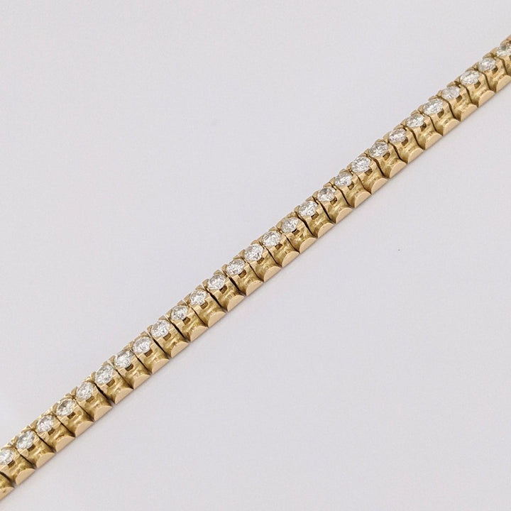 14K 2.50 CARAT TOTAL WEIGHT I1 H-I DIAMOND ROUND ESTATE BRACELET 13.7 GRAMS