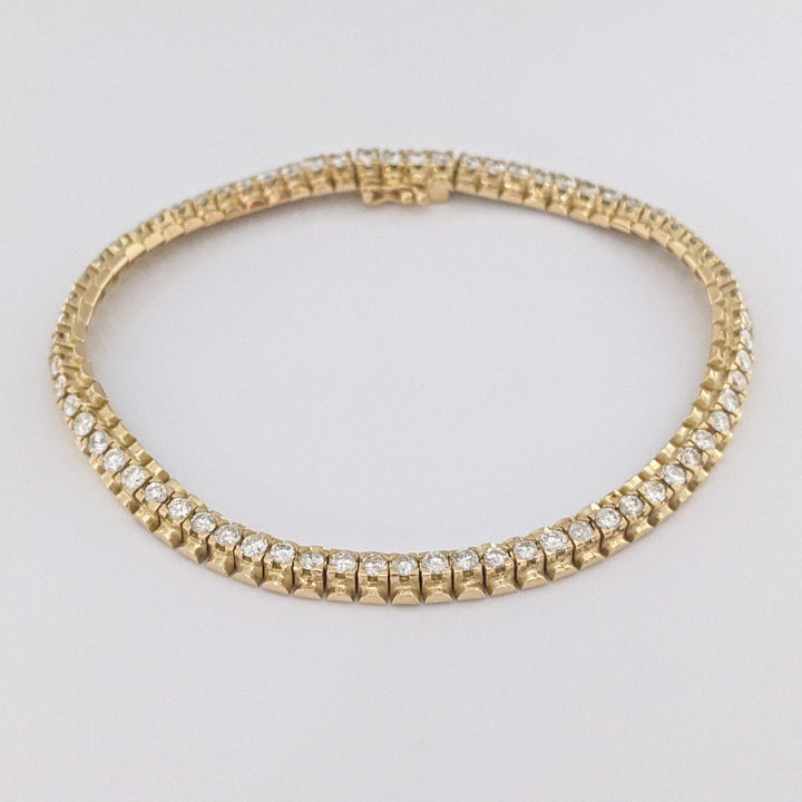 14K 2.50 CARAT TOTAL WEIGHT I1 H-I DIAMOND ROUND ESTATE BRACELET 13.7 GRAMS