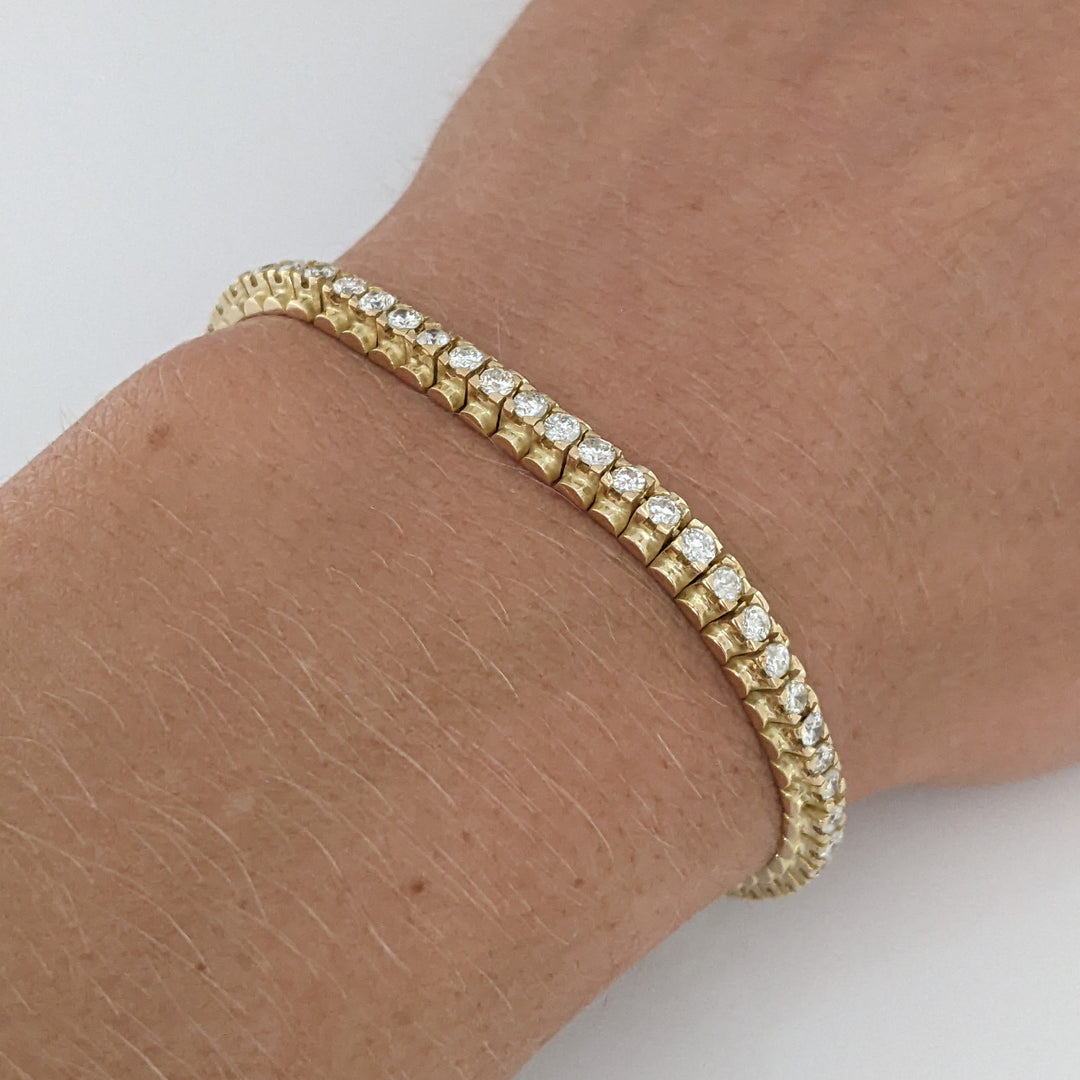 14K 2.50 CARAT TOTAL WEIGHT I1 H-I DIAMOND ROUND ESTATE BRACELET 13.7 GRAMS