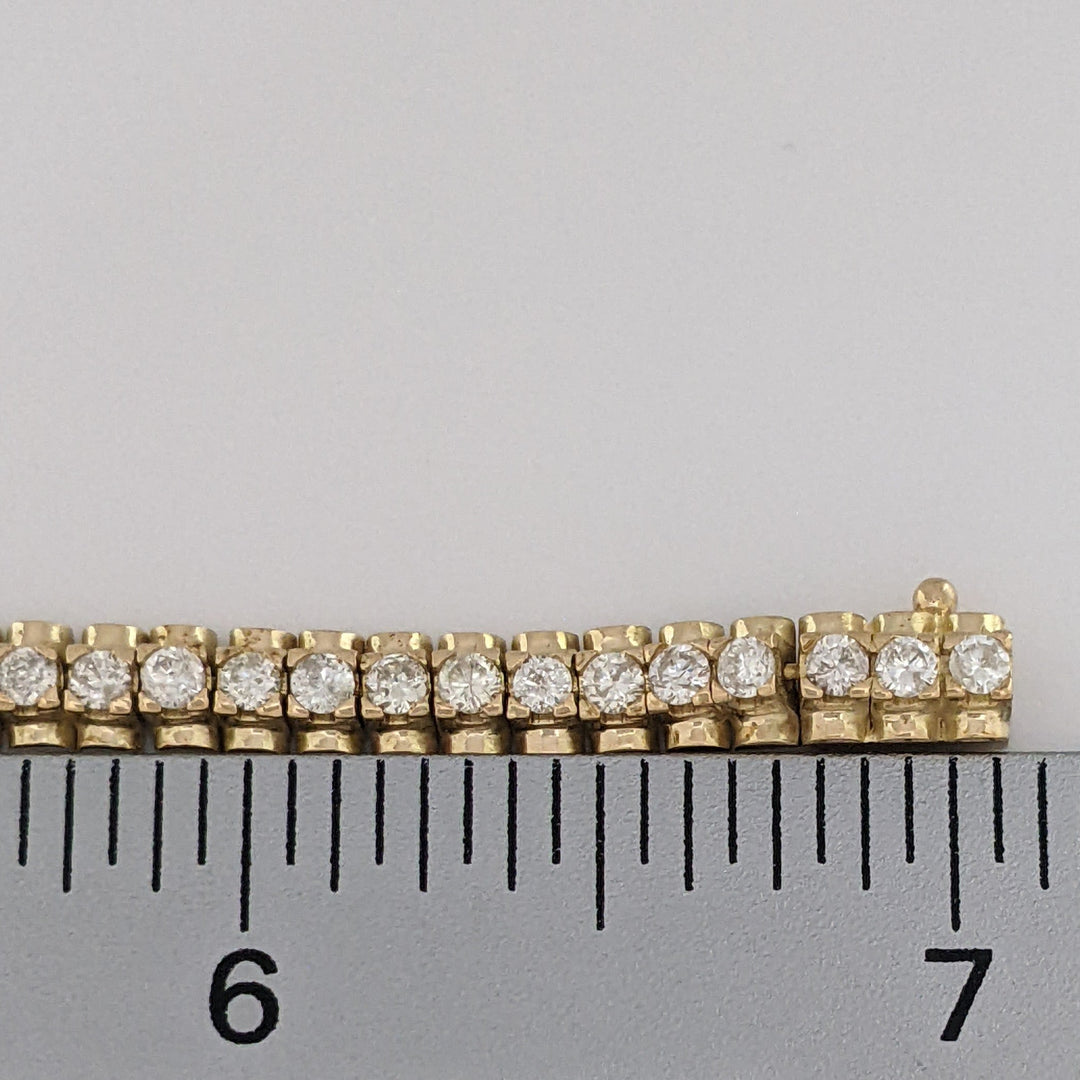 14K 2.50 CARAT TOTAL WEIGHT I1 H-I DIAMOND ROUND ESTATE BRACELET 13.7 GRAMS