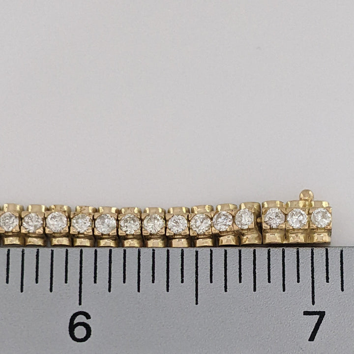 14K 2.50 CARAT TOTAL WEIGHT I1 H-I DIAMOND ROUND ESTATE BRACELET 13.7 GRAMS