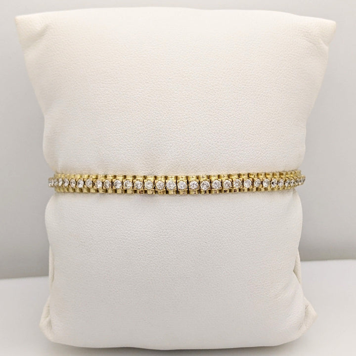 14K 2.50 CARAT TOTAL WEIGHT I1 H-I DIAMOND ROUND ESTATE BRACELET 13.7 GRAMS