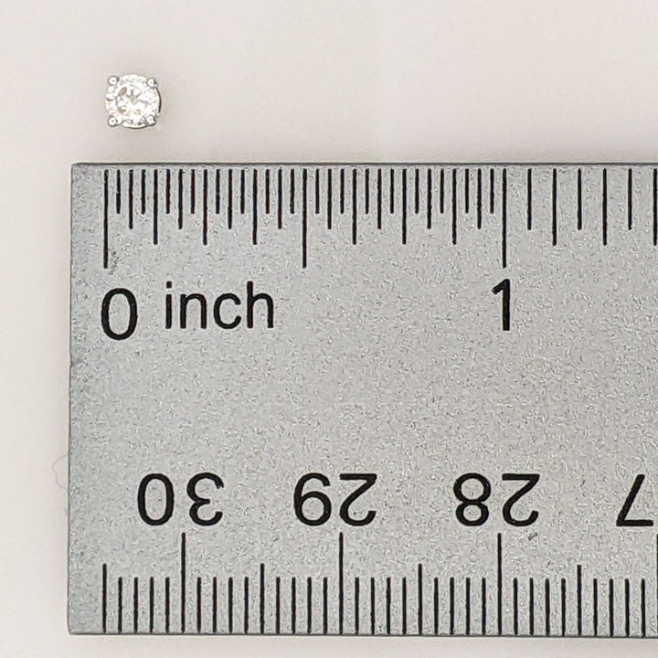 14K WHITE .28 CARAT TOTAL WEIGHT I1 H-I DIAMOND ROUND (2) ESTATE STUD EARRINGS 0.7 GRAMS