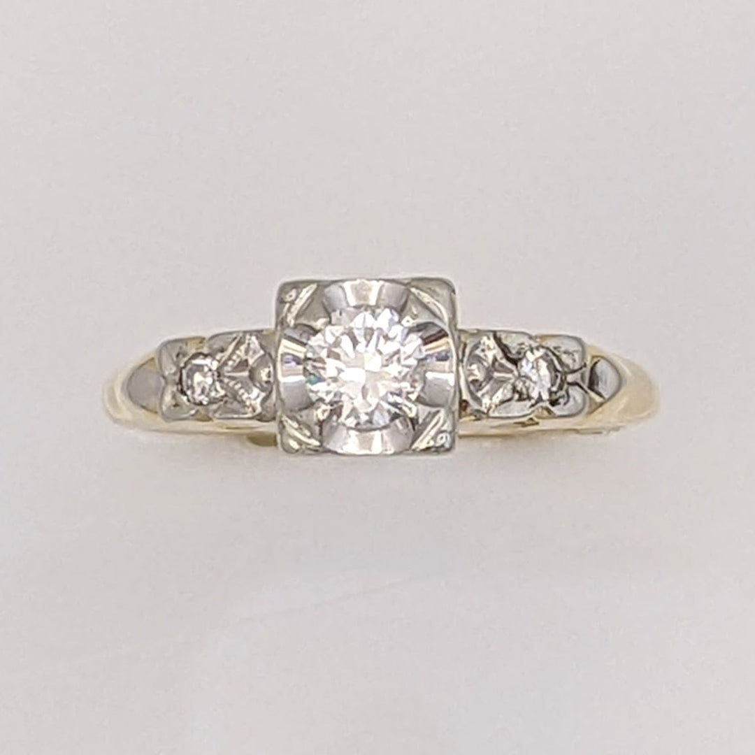 14K .34 CARAT TOTAL WEIGHT VS2 H DIAMOND ROUND (3) ESTATE VINTAGE RING 2.4 GRAMS