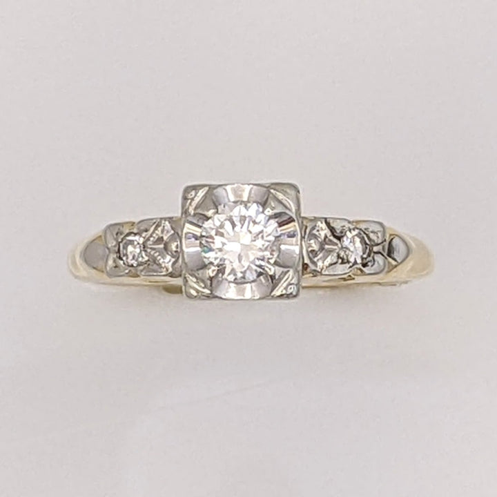14K .34 CARAT TOTAL WEIGHT VS2 H DIAMOND ROUND (3) ESTATE VINTAGE RING 2.4 GRAMS