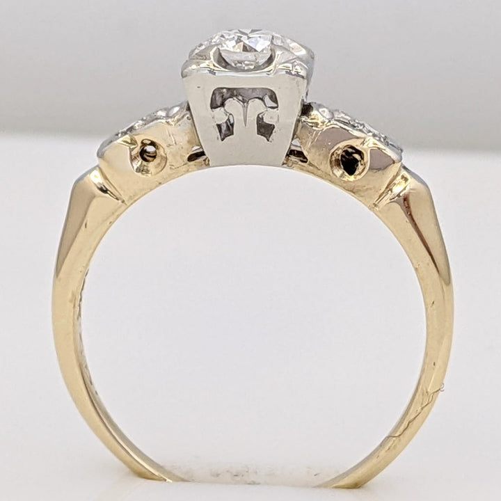 14K .34 CARAT TOTAL WEIGHT VS2 H DIAMOND ROUND (3) ESTATE VINTAGE RING 2.4 GRAMS