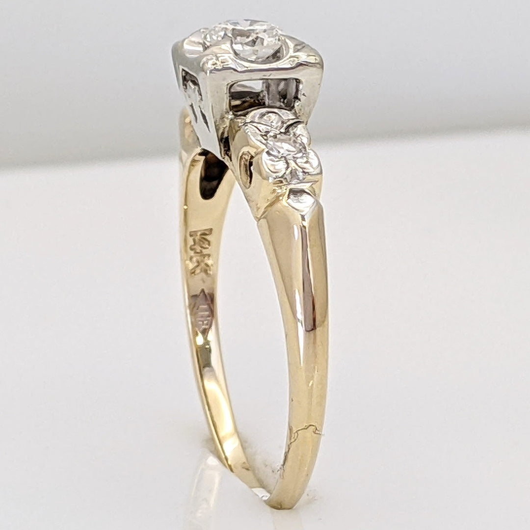14K .34 CARAT TOTAL WEIGHT VS2 H DIAMOND ROUND (3) ESTATE VINTAGE RING 2.4 GRAMS