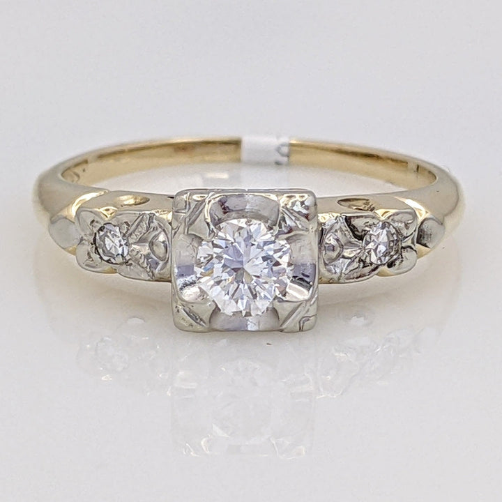 14K .34 CARAT TOTAL WEIGHT VS2 H DIAMOND ROUND (3) ESTATE VINTAGE RING 2.4 GRAMS
