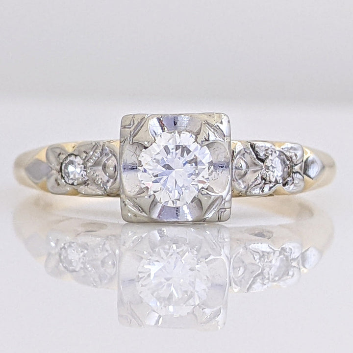 14K .34 CARAT TOTAL WEIGHT VS2 H DIAMOND ROUND (3) ESTATE VINTAGE RING 2.4 GRAMS