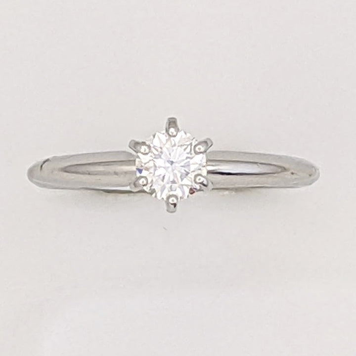 PLATINUM .38 CARAT TOTAL SI1 I DIAMOND ROUND ESTATE SOLITAIRE RING 3.1 GRAMS