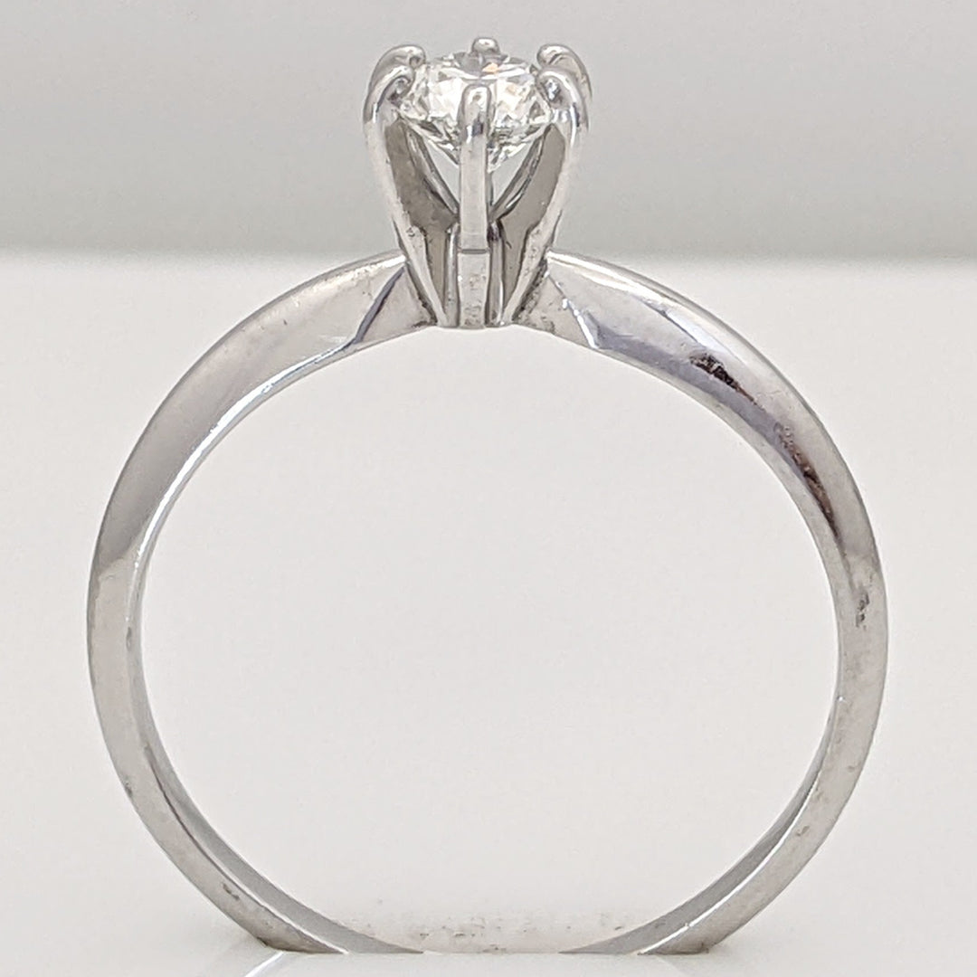 PLATINUM .38 CARAT TOTAL SI1 I DIAMOND ROUND ESTATE SOLITAIRE RING 3.1 GRAMS