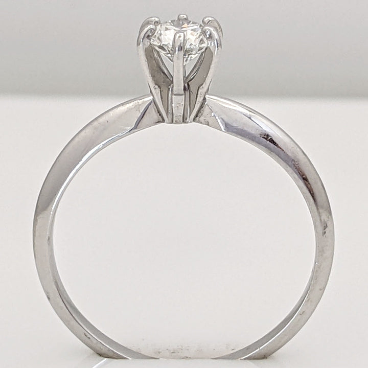 PLATINUM .38 CARAT TOTAL SI1 I DIAMOND ROUND ESTATE SOLITAIRE RING 3.1 GRAMS