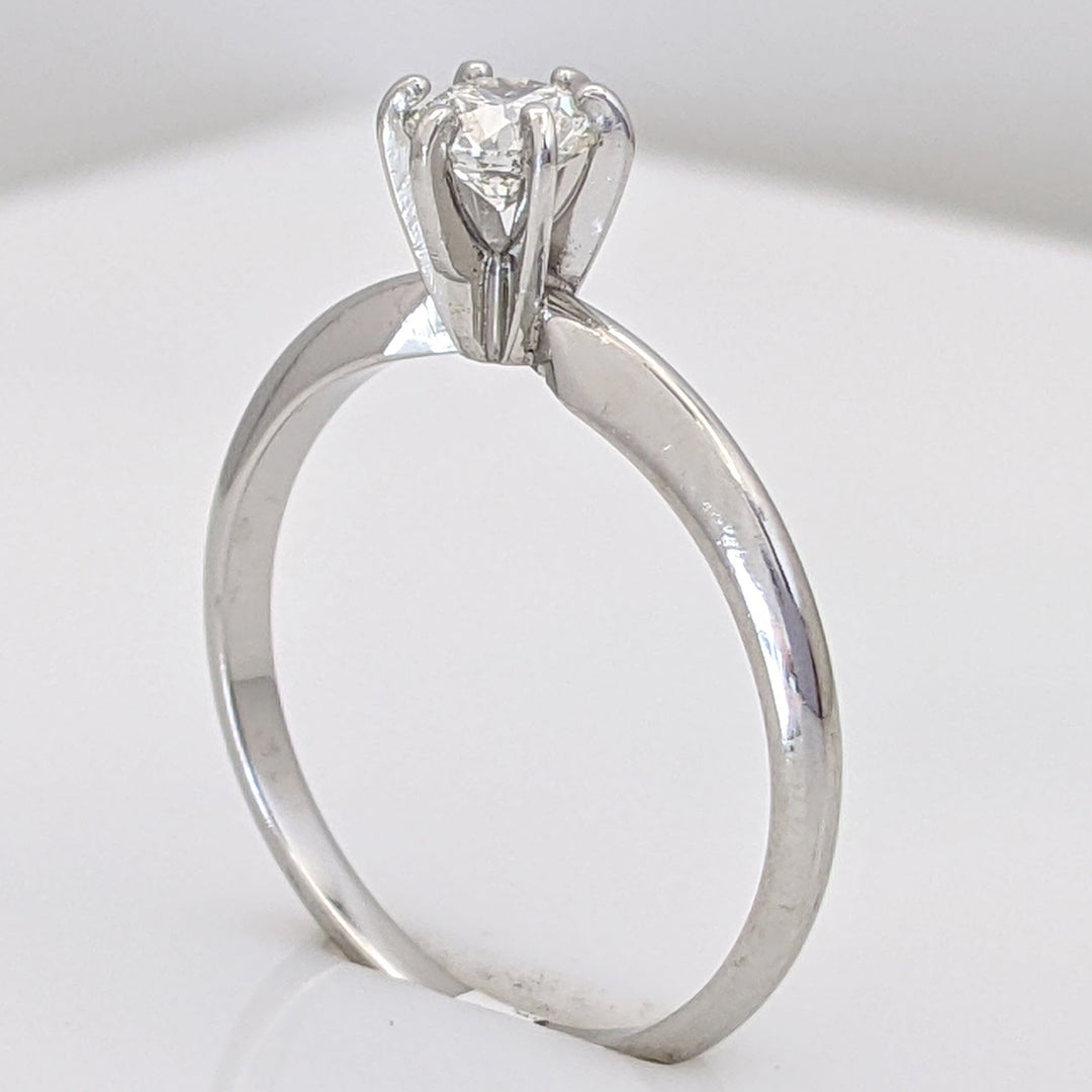 PLATINUM .38 CARAT TOTAL SI1 I DIAMOND ROUND ESTATE SOLITAIRE RING 3.1 GRAMS