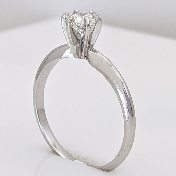 PLATINUM .38 CARAT TOTAL SI1 I DIAMOND ROUND ESTATE SOLITAIRE RING 3.1 GRAMS