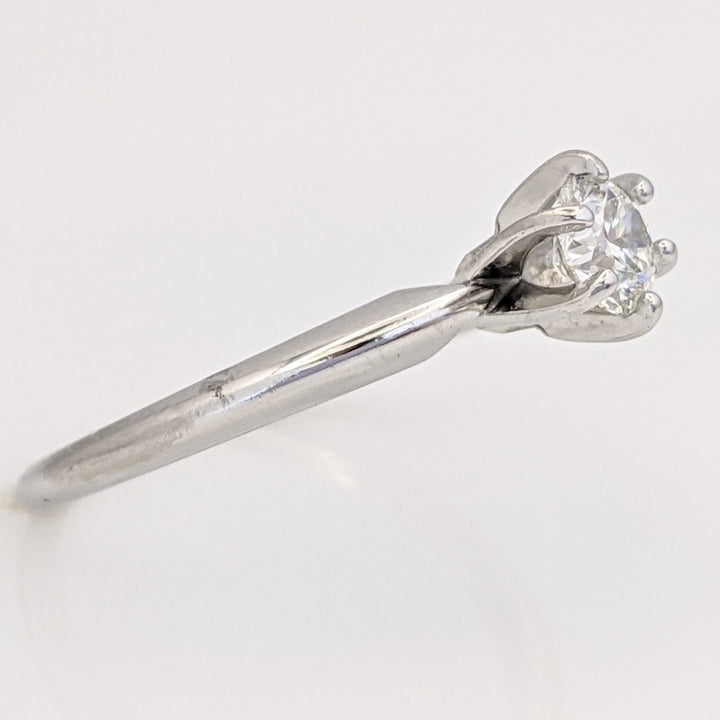 PLATINUM .38 CARAT TOTAL SI1 I DIAMOND ROUND ESTATE SOLITAIRE RING 3.1 GRAMS