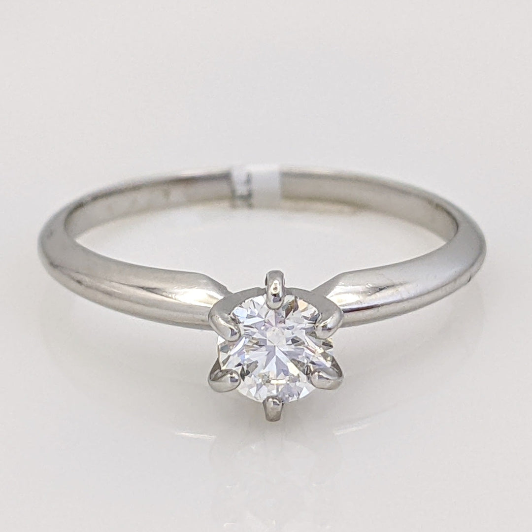 PLATINUM .38 CARAT TOTAL SI1 I DIAMOND ROUND ESTATE SOLITAIRE RING 3.1 GRAMS